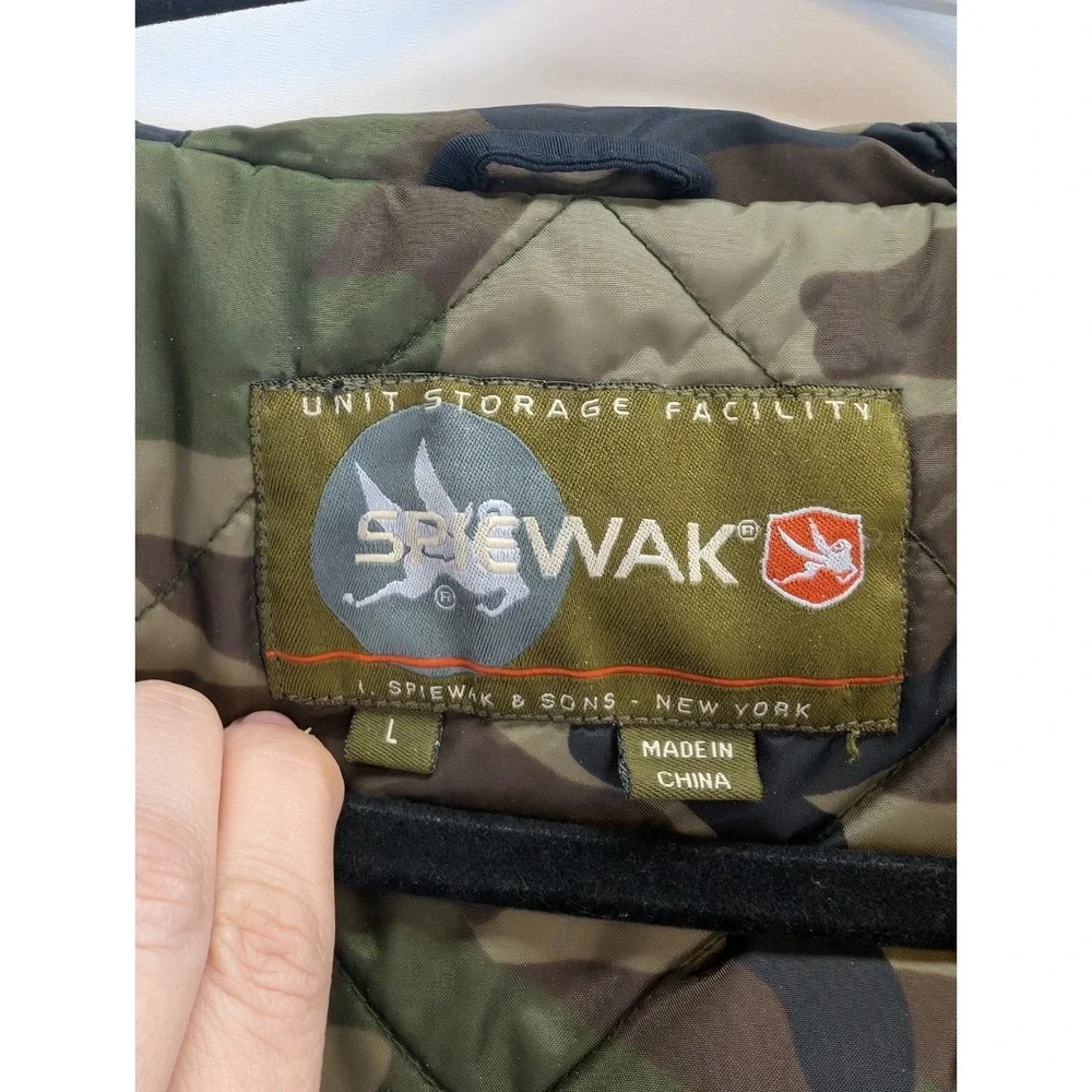 Spiewak Jacket Men Large Black Hooded Camo‎ Lined Gorpcore Utility Tactical Warm